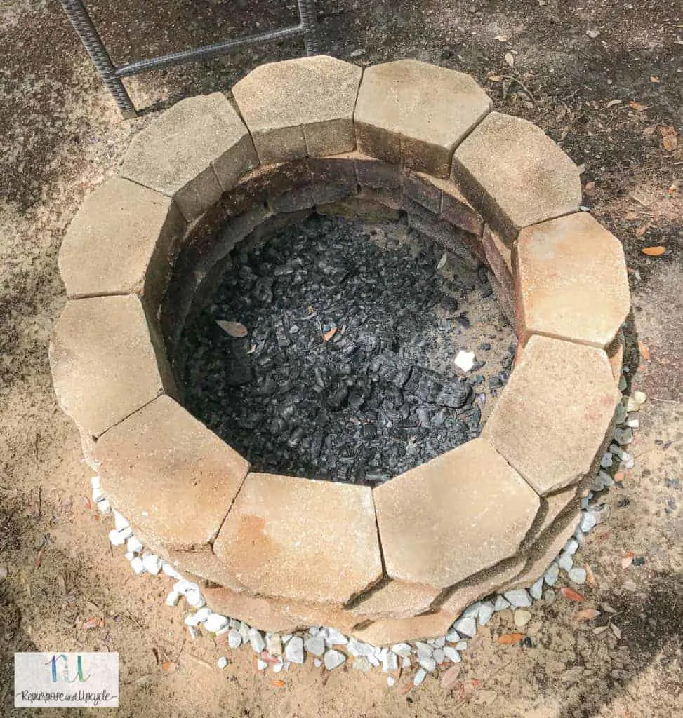 DIY fire pit view from above