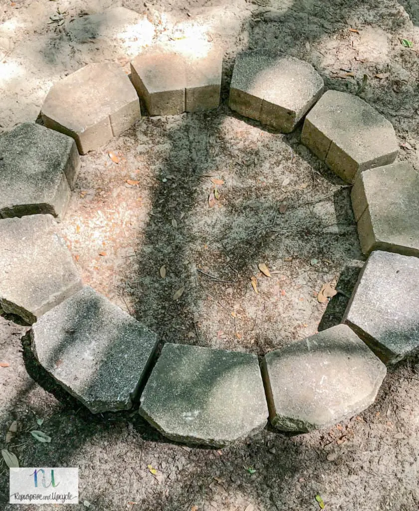 concrete pavers in a circle 