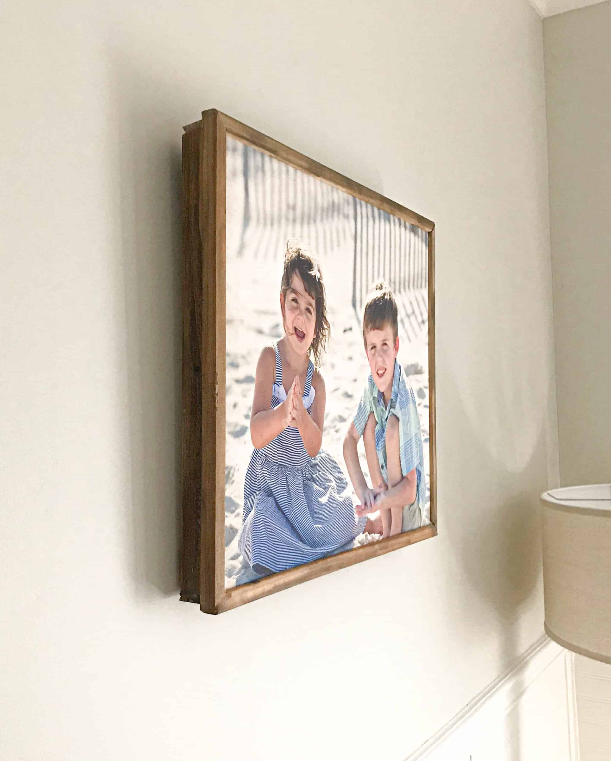 DIY Wood Frame for a Canvas from Lattice Wood and Moulding