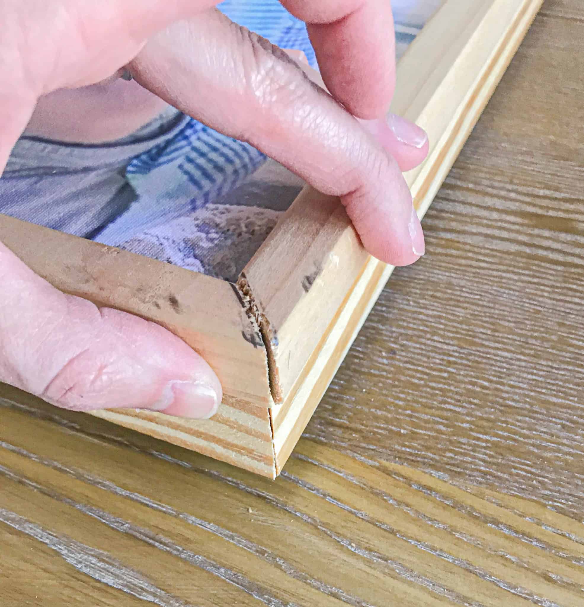 DIY Wood Frame for a Canvas from Lattice Wood and Moulding