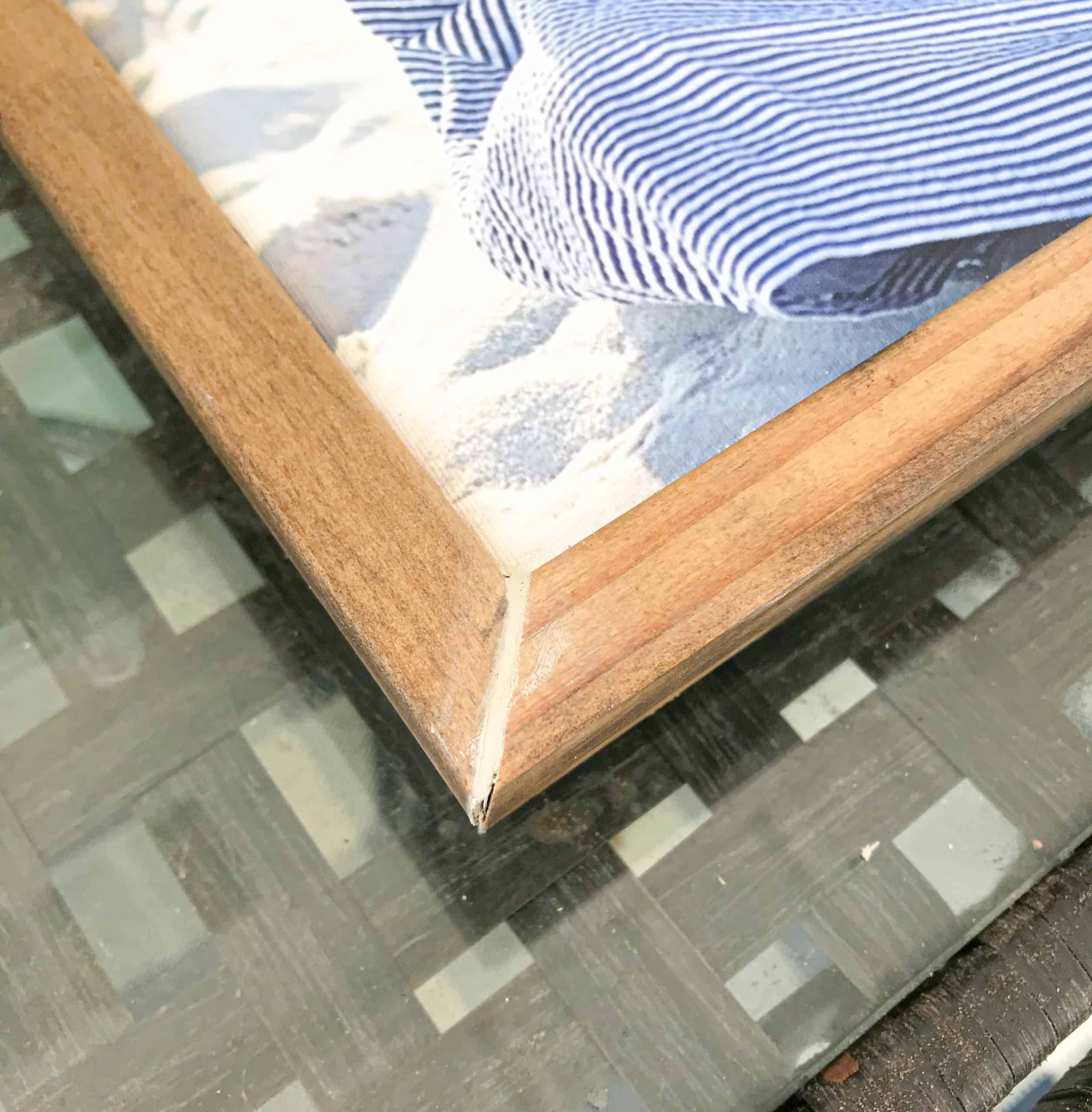 DIY Wood Frame for a Canvas from Lattice Wood and Moulding