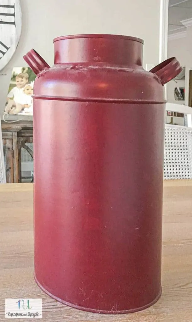 vintage milk jug before the makeover