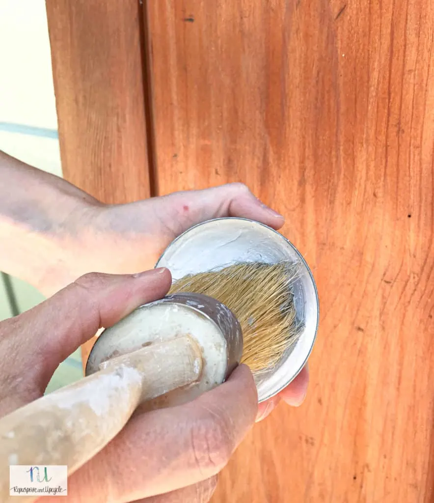 applying lime wash to vintage doors
