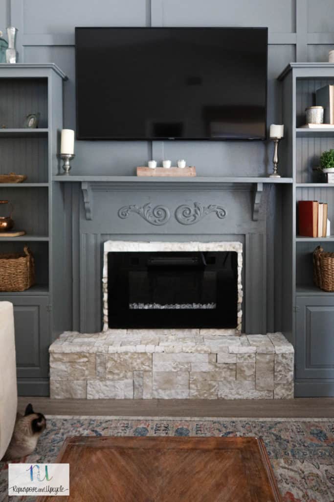 raised fireplace hearth with airstone