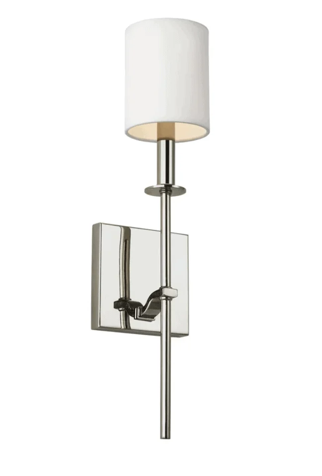 nickel sconce light with shade