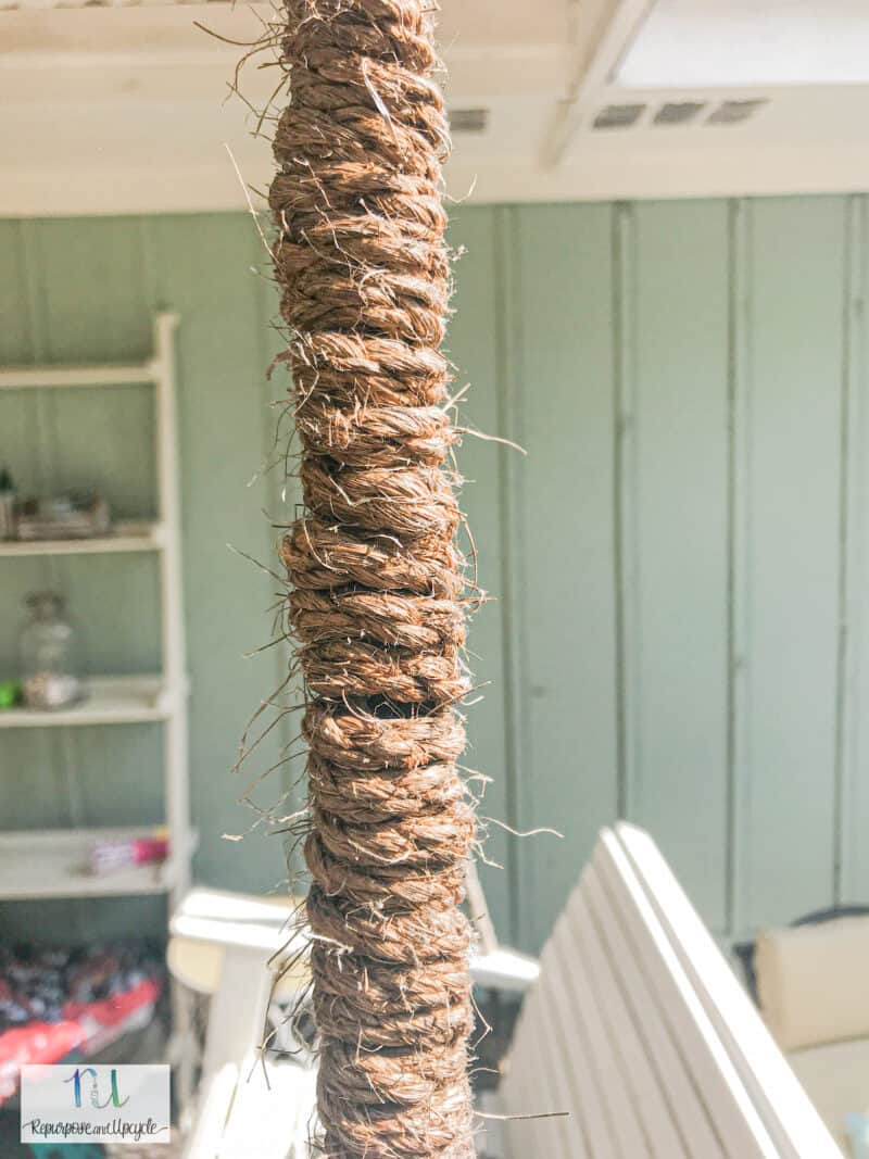How to Wrap a Chain with Sisal Rope on a Porch Swing
