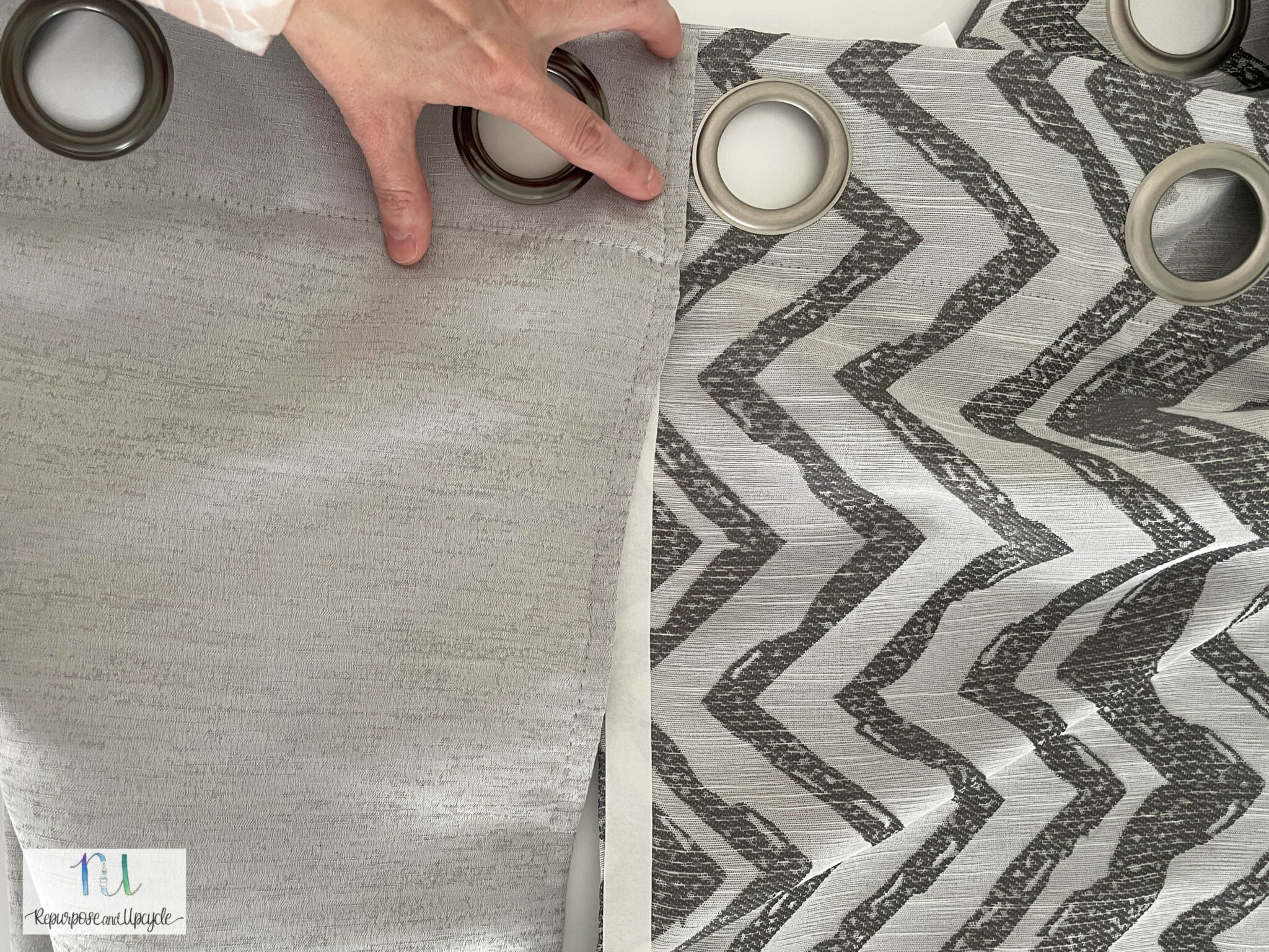 Sewing Two Curtain Panels Together with No Sew Tape