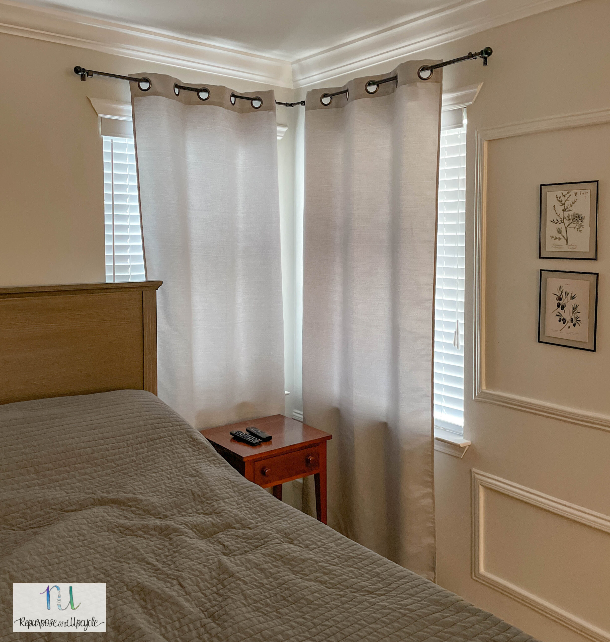 Sewing Two Curtain Panels Together with No Sew Tape