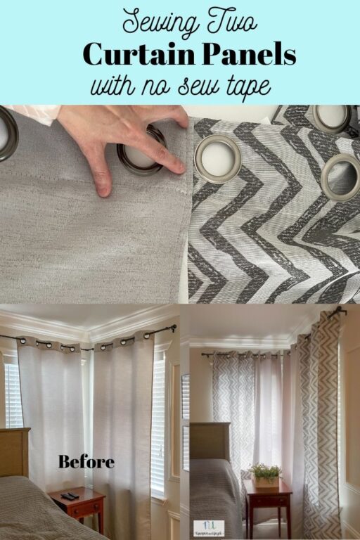 Sewing Two Curtain Panels Together with No Sew Tape