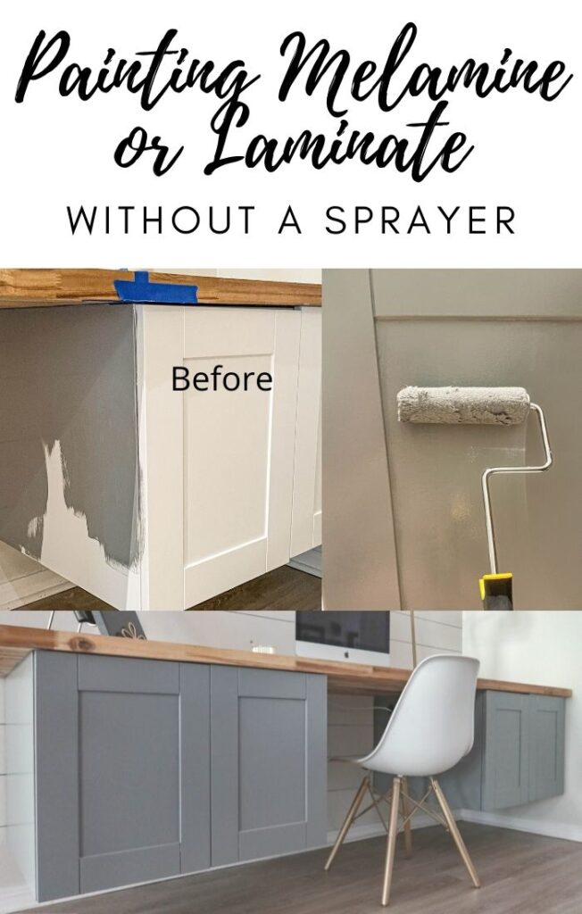 how to paint melamine cabinets or laminate cabinets without a paint sprayer
