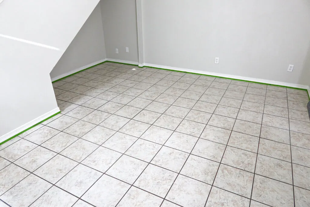 outdated tile before paint