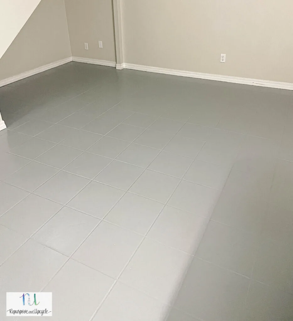painted gray tile