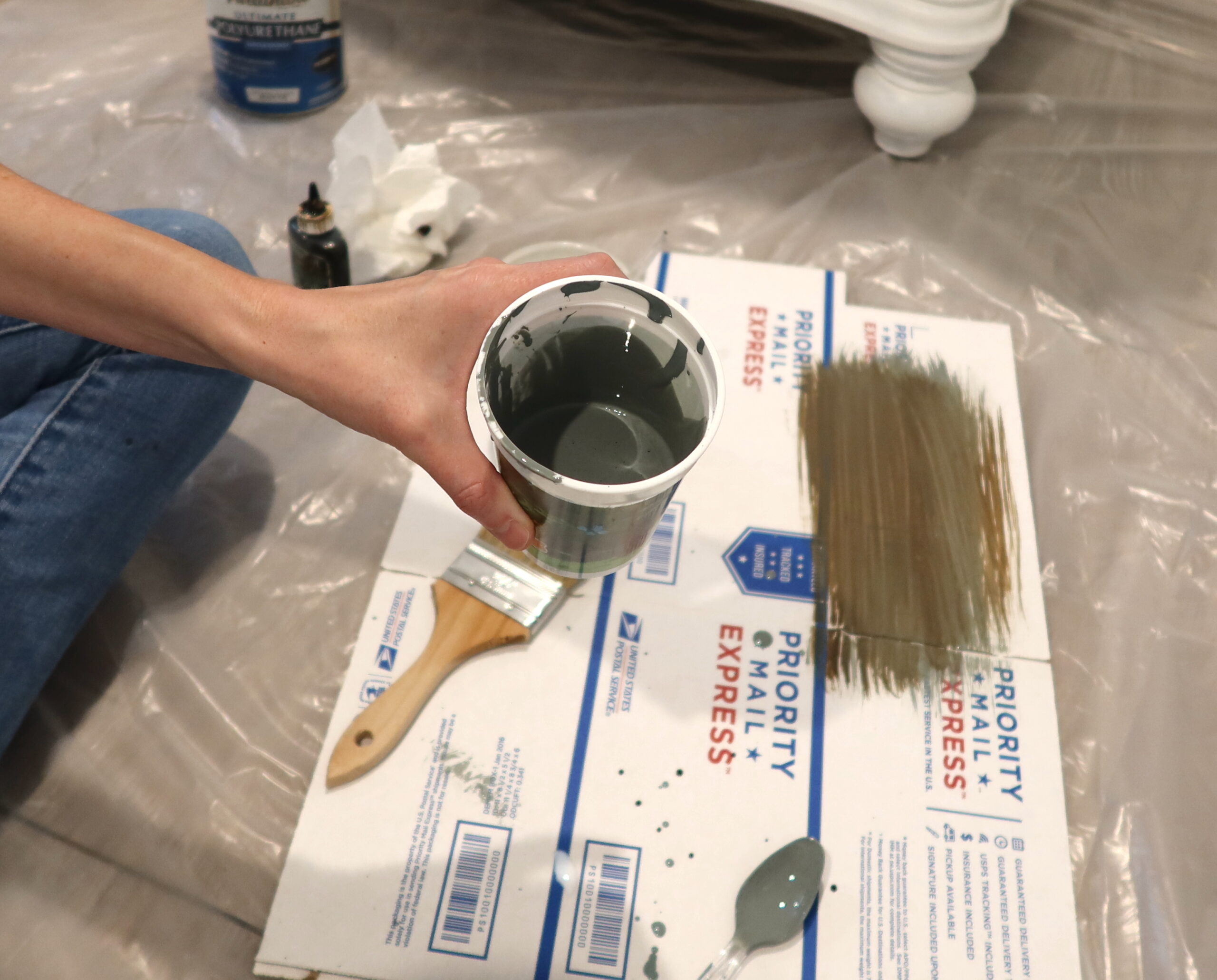 Tinting Polyurethane with dye and paint to create a custom color finish