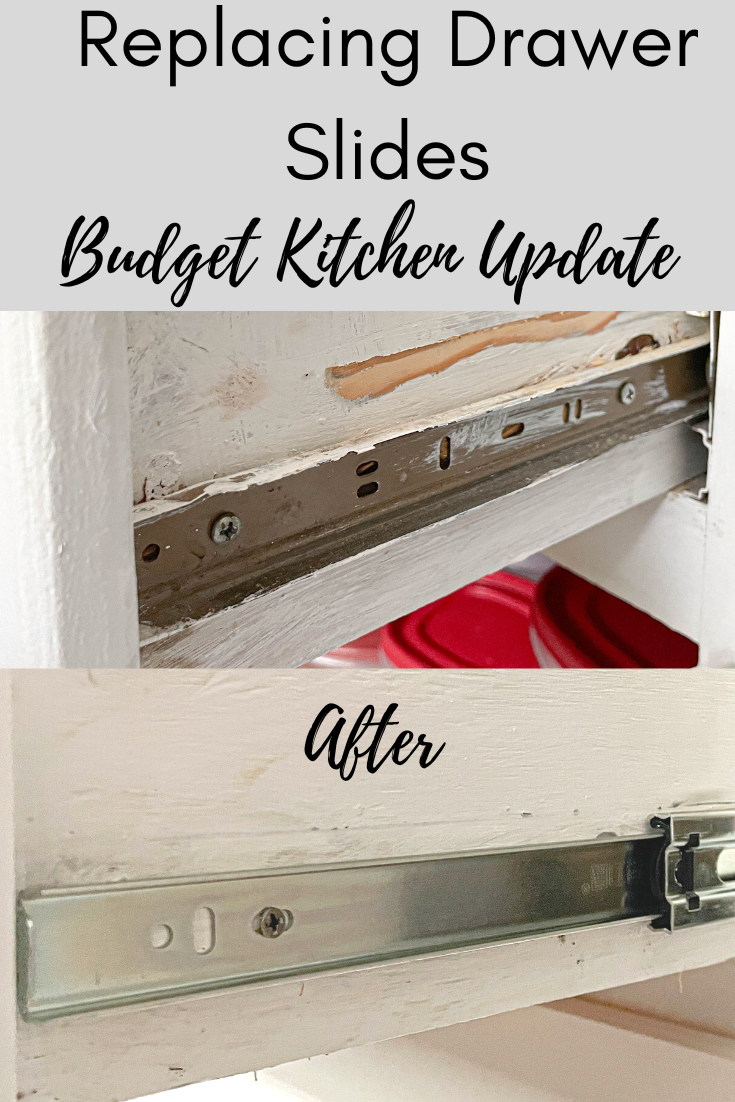 budget kitchen renovation; replacing drawer slides