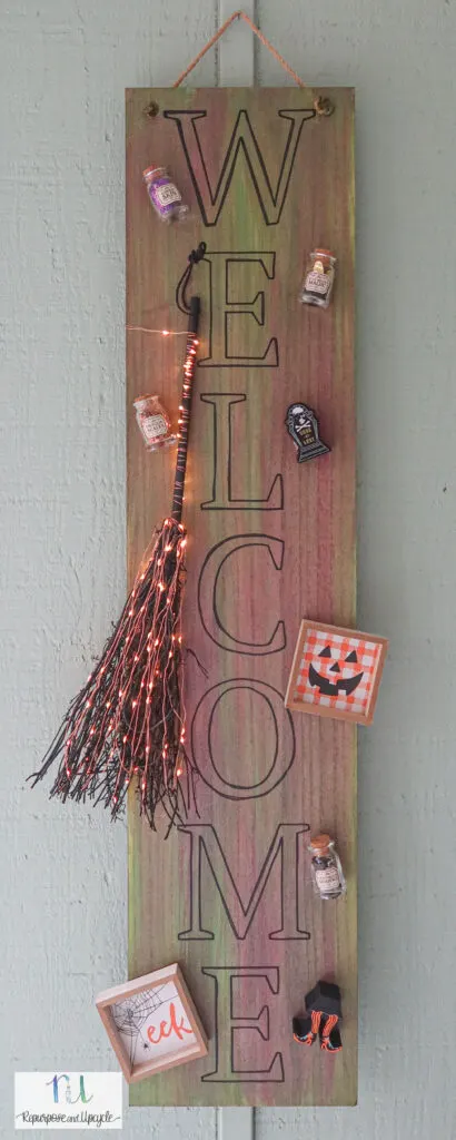 DIY Halloween sign with Target dollar spot supplies