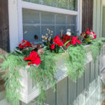 faux flowers for winter window boxes