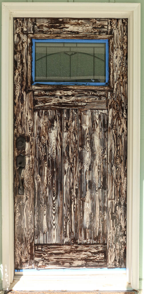 gel stain faux wood grain fiberglass front door