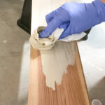 applying tan wash or paint wash to pine wood