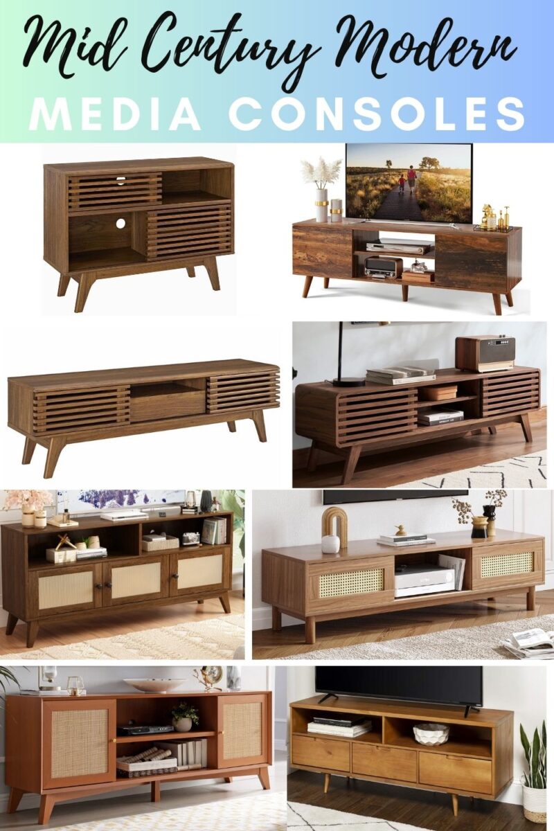 Mid Century Modern Media Console Makeover