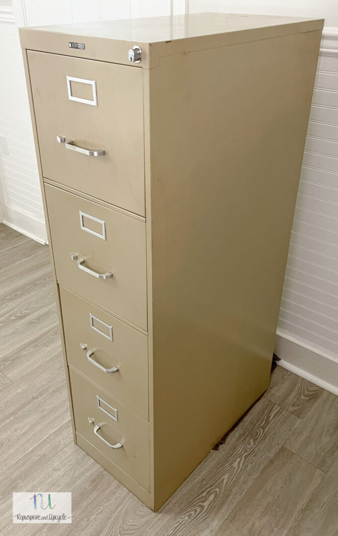 DIY File Cabinet Makeover with Peel and Stick Wallpaper