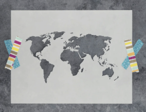 world map stencil 