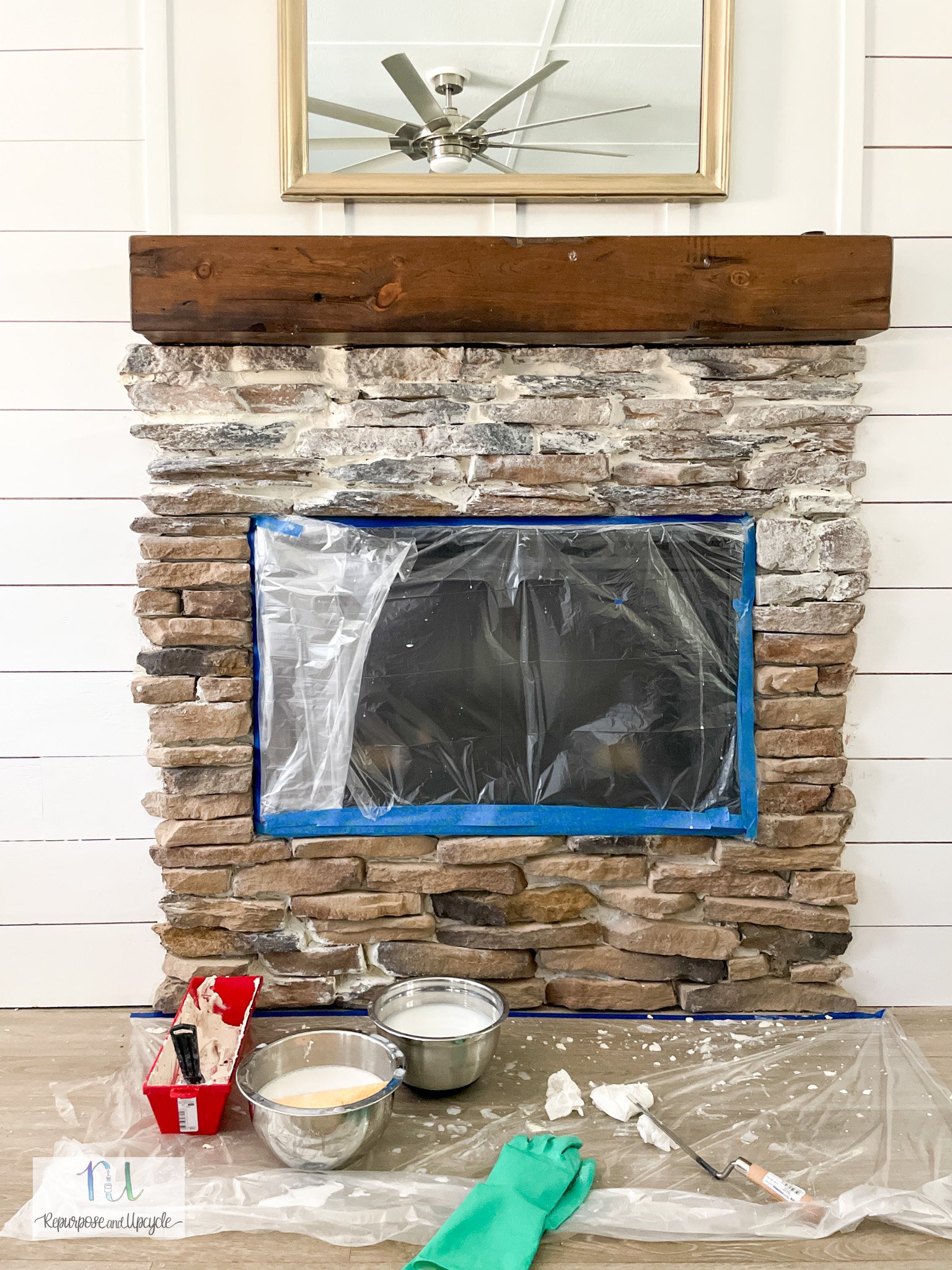 overgrouting the veneer stone
