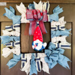 Simple ribbon wreath for 4th of July