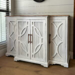 entryway buffet makeover with pole wrap