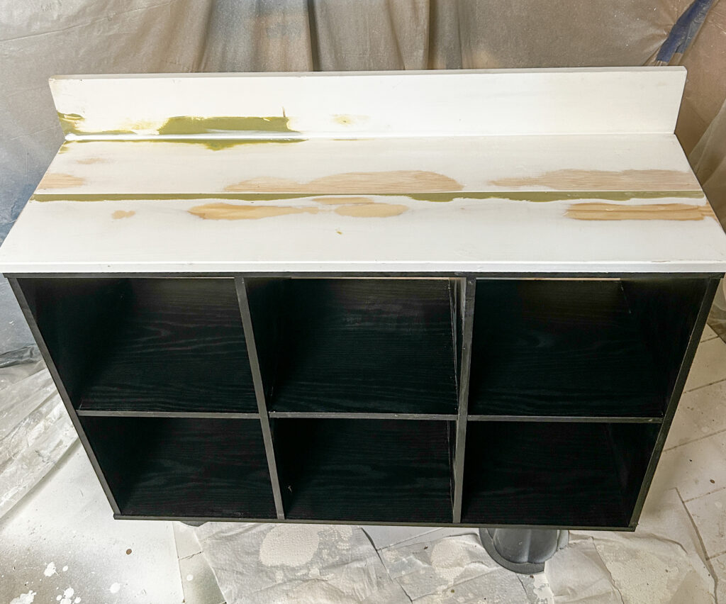 cube storage makeover before paint