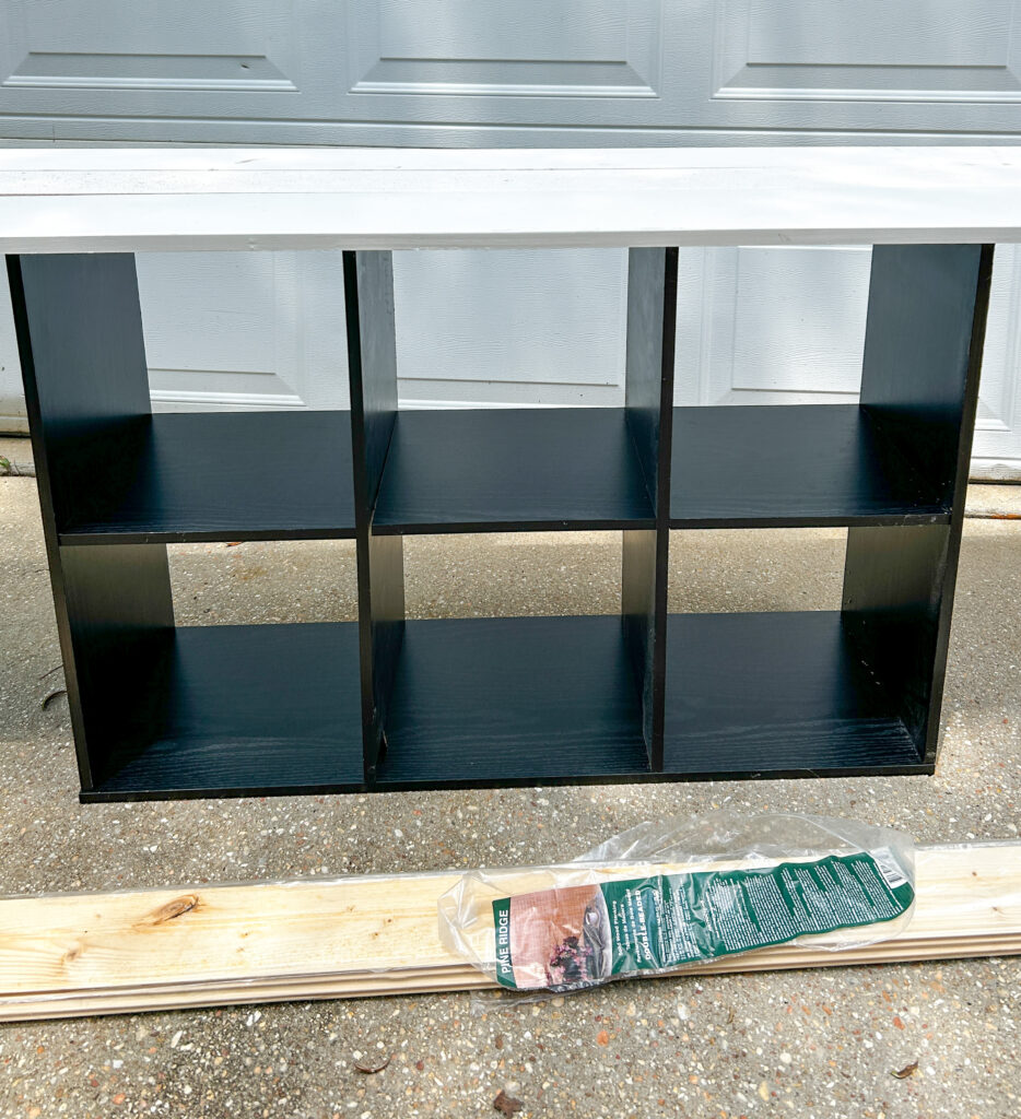 cube storage with moulding and wood for update