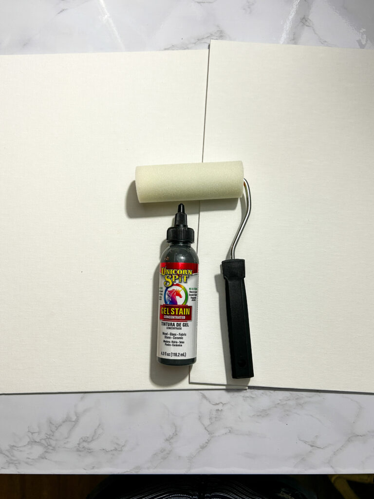 blank canvases with Unicorn SPit Gel stain