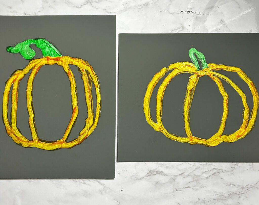 fall wall art with paintable caulk and paint