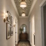 Hallway with wallpaper