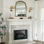 fireplace with peel and stick tile